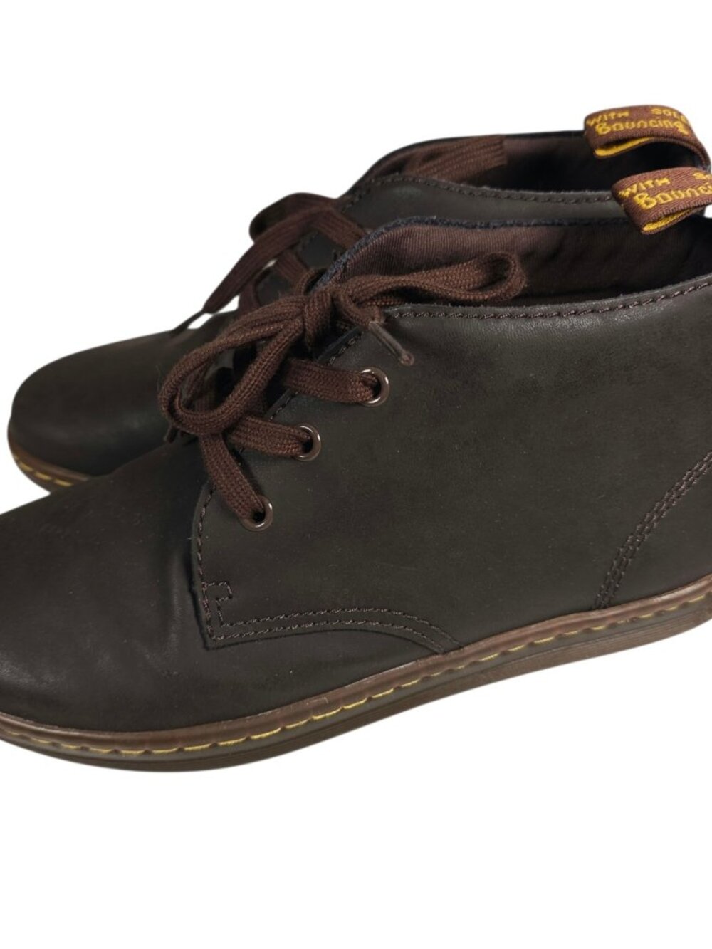 DR. MARTENS Will Dark Brown Leather Boots Unisex Size Men's 7 Women's 8